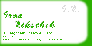 irma mikschik business card